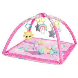 Tapis D'éveil avec 18 Balles Rose Sky