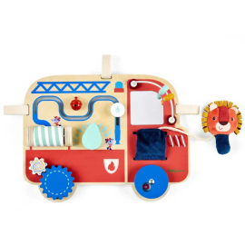 Panneau d'activités en bois Camion de pompiers