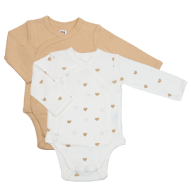 Lot de 2 Bodies Bébé en Coton Cœurs | Trois Kilos Sept