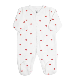 Pyjama Bébé Velours Petits Cœurs | Trois Kilos Sept
