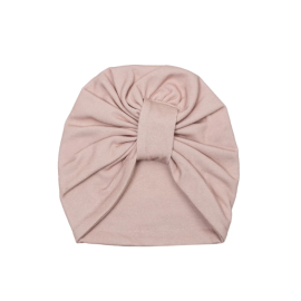 Bonnet Naissance Turban Rose en Coton | Trois Kilos Sept