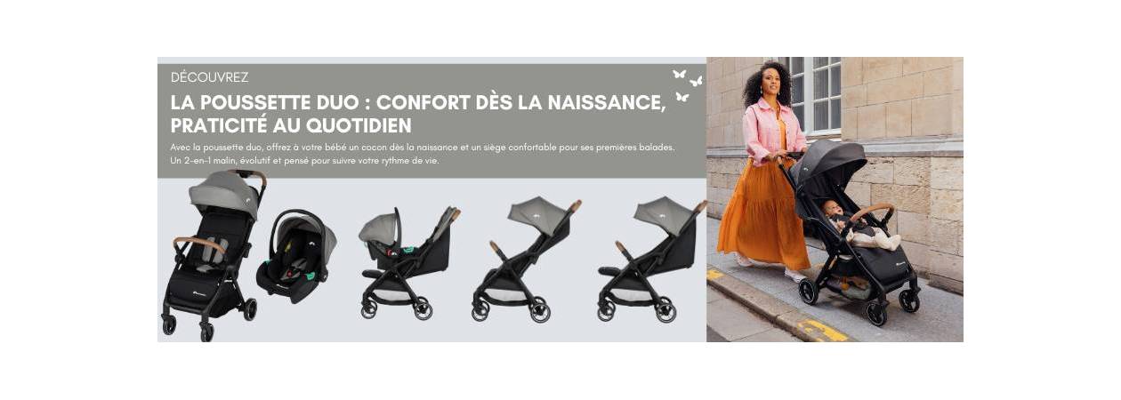 Poussette duo à La Réunion – Poussette 2 en 1 naissance | Le Coin des Petits