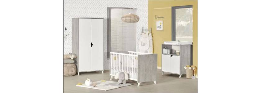 Catégorie Chambre bébé Scandi Gris - Le coin des petits - Puériculture à La Réunion : lit transformable SCANDI Gris , Little ...