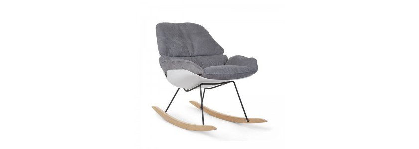 Catégorie Fauteuils d'allaitement - Le coin des petits - Puériculture à La Réunion : Rocking chaise Lounge Blanc/gris , Faut...